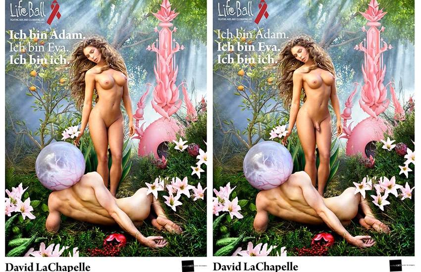 LifeBall em Viena: Carmen Carrera nua por David LaChapelle